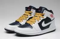 new nike air jordan 1 chaussures homme classique for sale blanc noir jaune